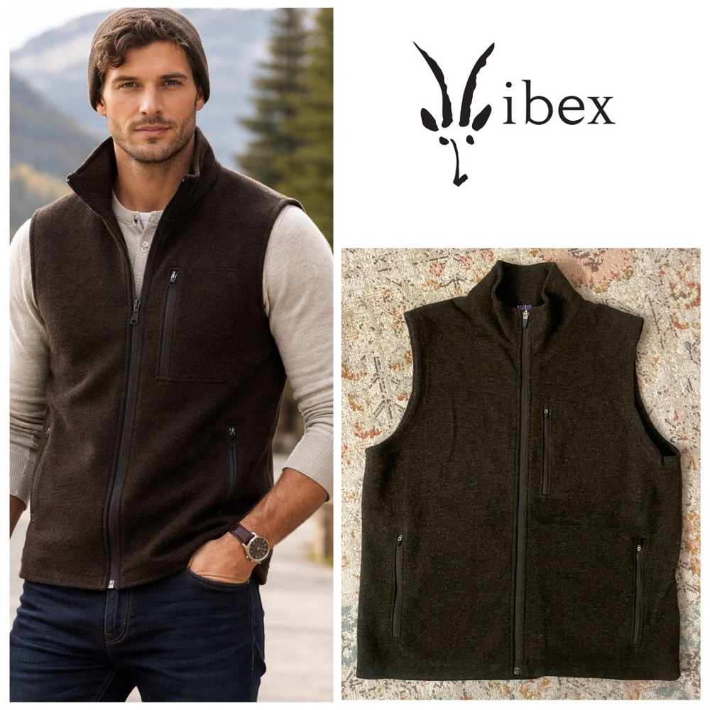 Ibex Shake Men's Dark Brown Wool Vest
